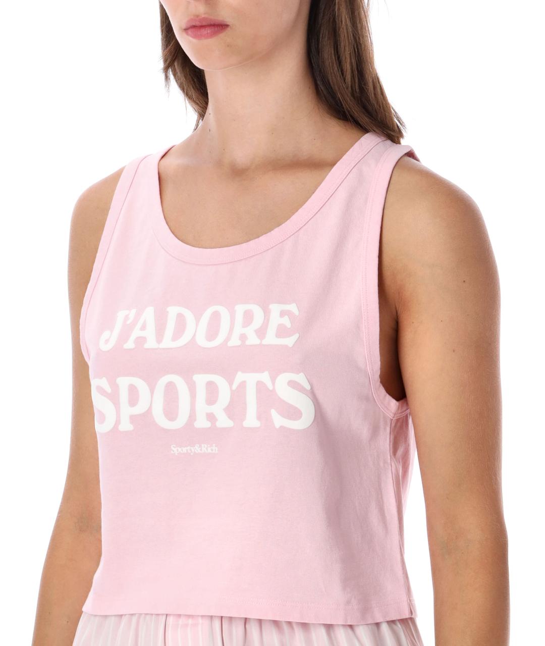 SPORTY AND RICH Розовая хлопковая майка, фото 3