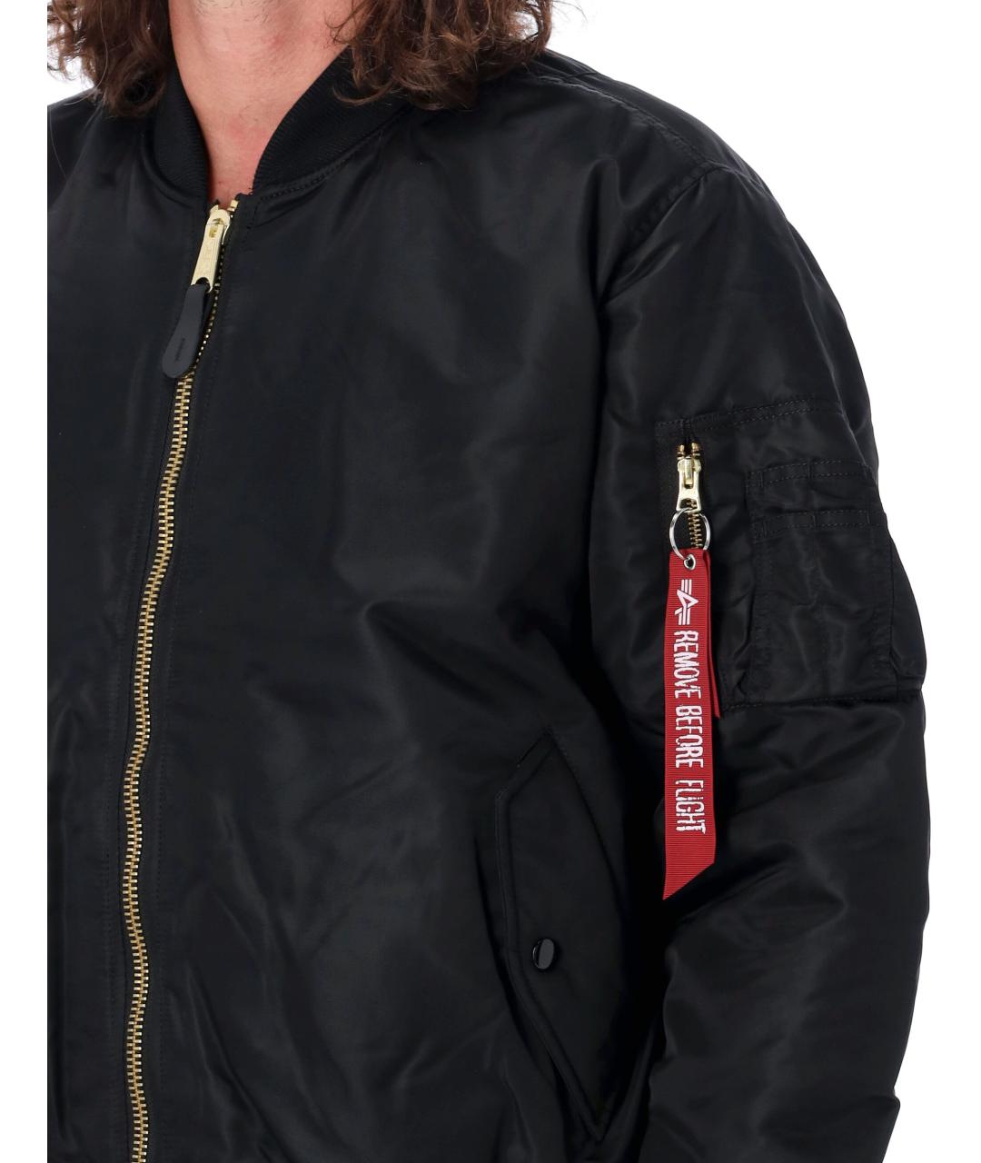 ALPHA INDUSTRIES Черная синтетическая куртка, фото 3