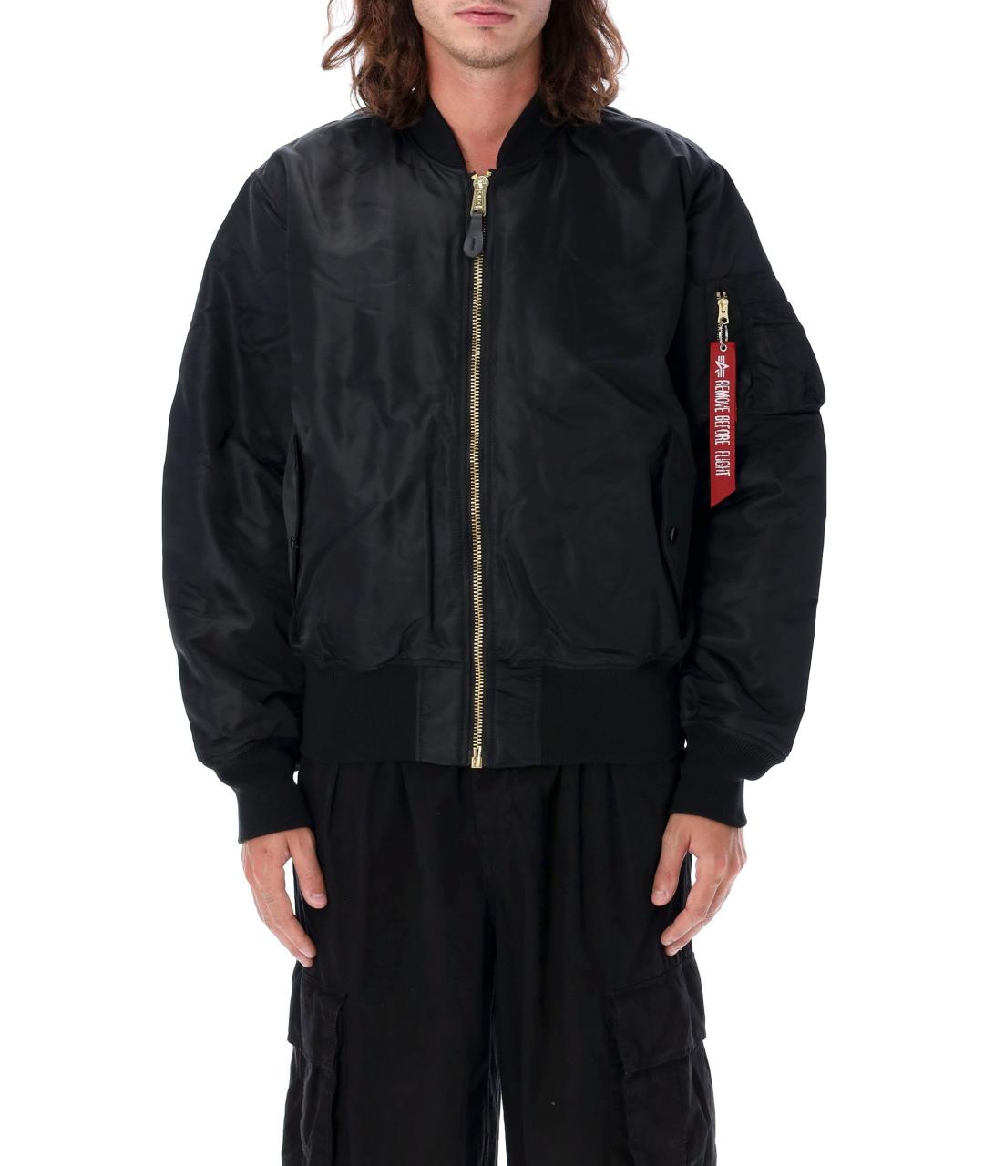 ALPHA INDUSTRIES Черная синтетическая куртка, фото 1