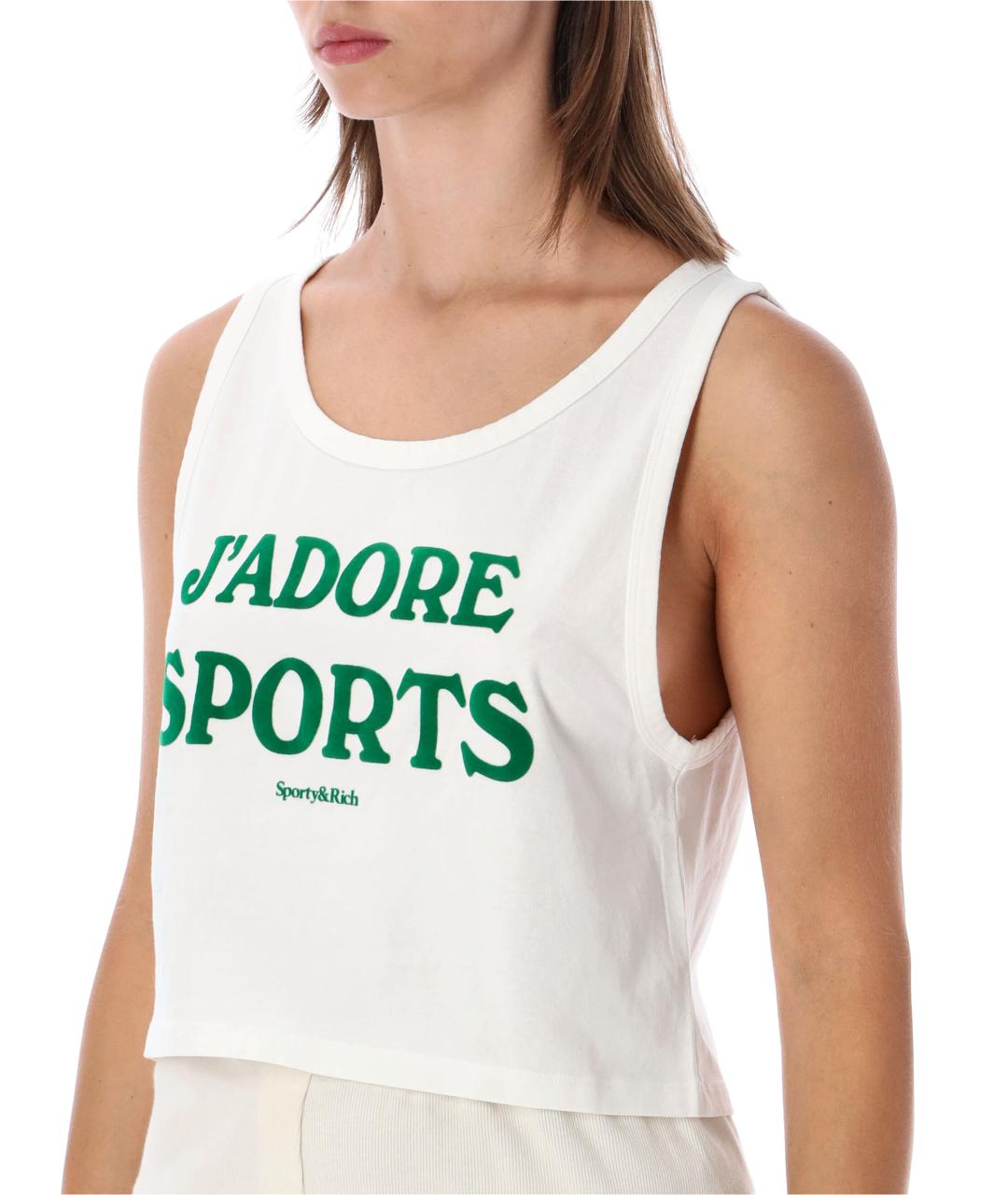 SPORTY AND RICH Белая хлопковая майка, фото 4