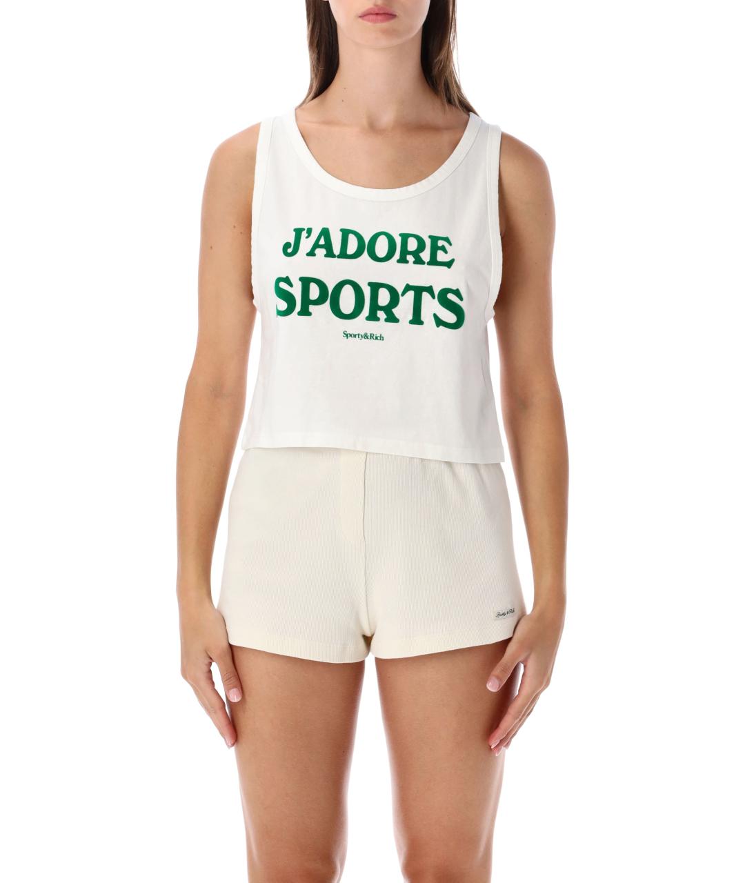 SPORTY AND RICH Белая хлопковая майка, фото 2