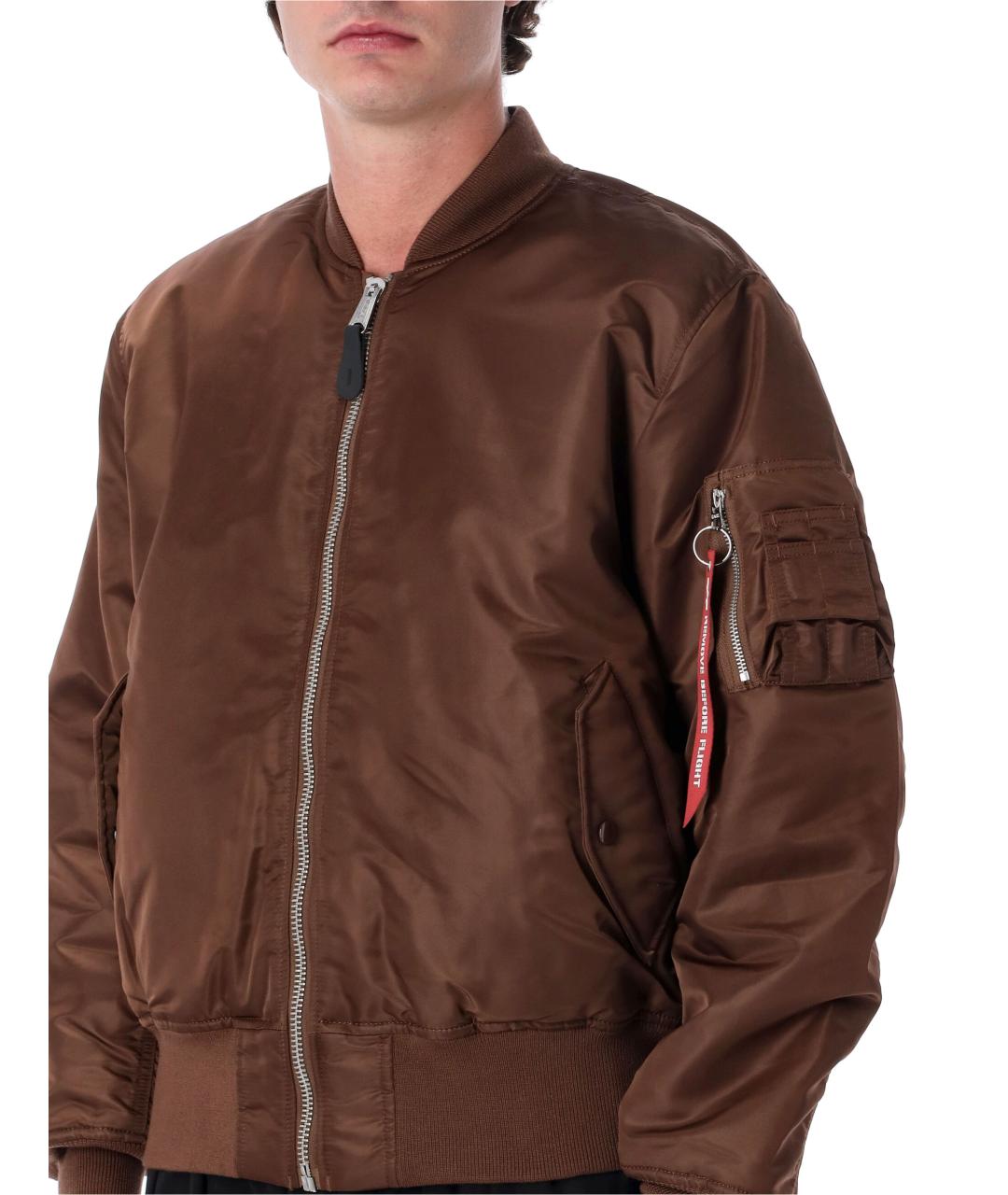 ALPHA INDUSTRIES Коричневая полиамидовая куртка, фото 3