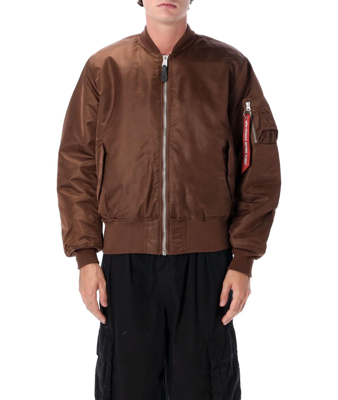 ALPHA INDUSTRIES Коричневая полиамидовая куртка, фото 5