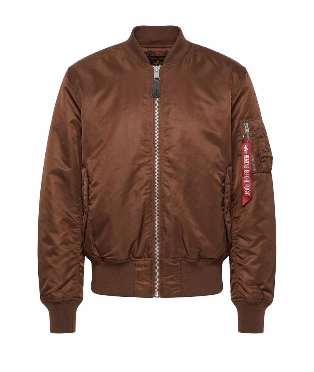 ALPHA INDUSTRIES Коричневая полиамидовая куртка, фото 1