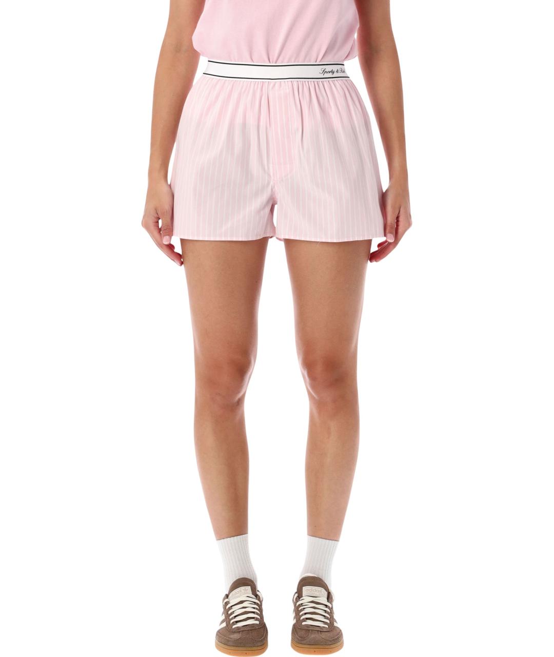 SPORTY AND RICH Розовые хлопковые шорты, фото 4