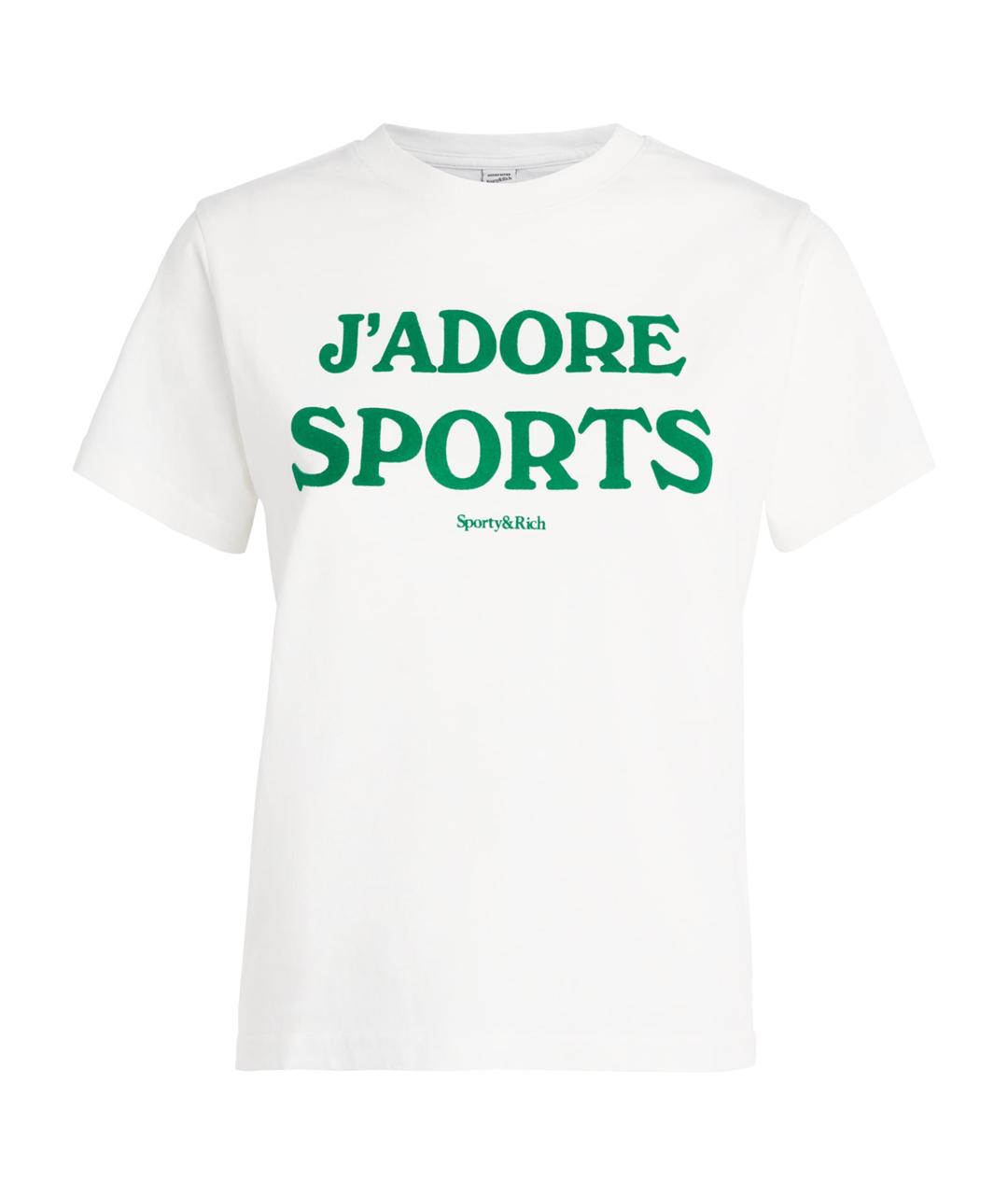 SPORTY AND RICH Белая хлопковая футболка, фото 1