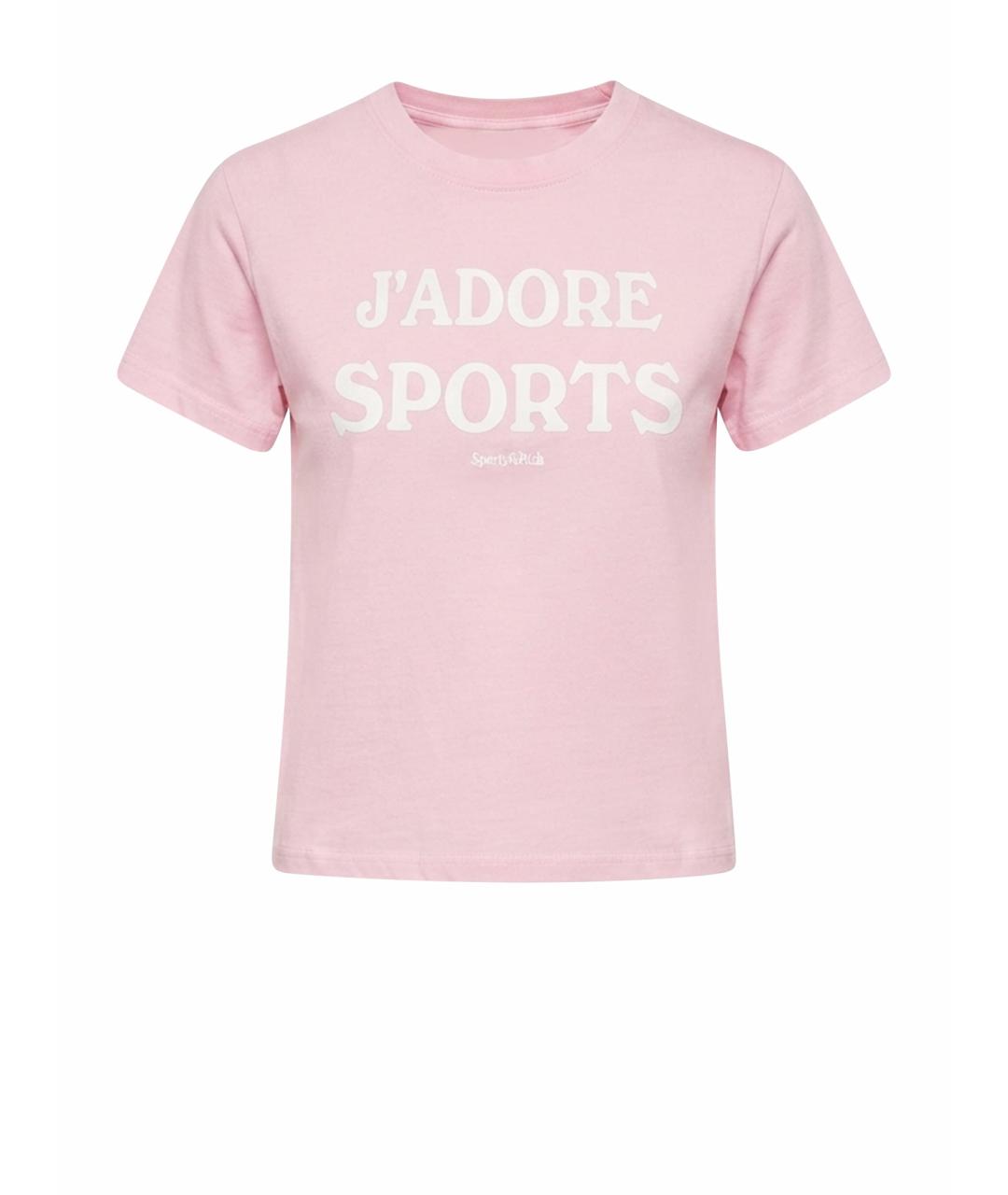 SPORTY AND RICH Розовая хлопковая футболка, фото 1