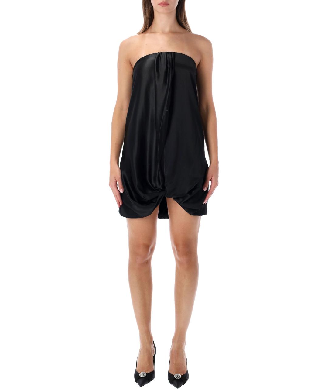 7 FOR ALL MANKIND Черное ацетатное платье, фото 5