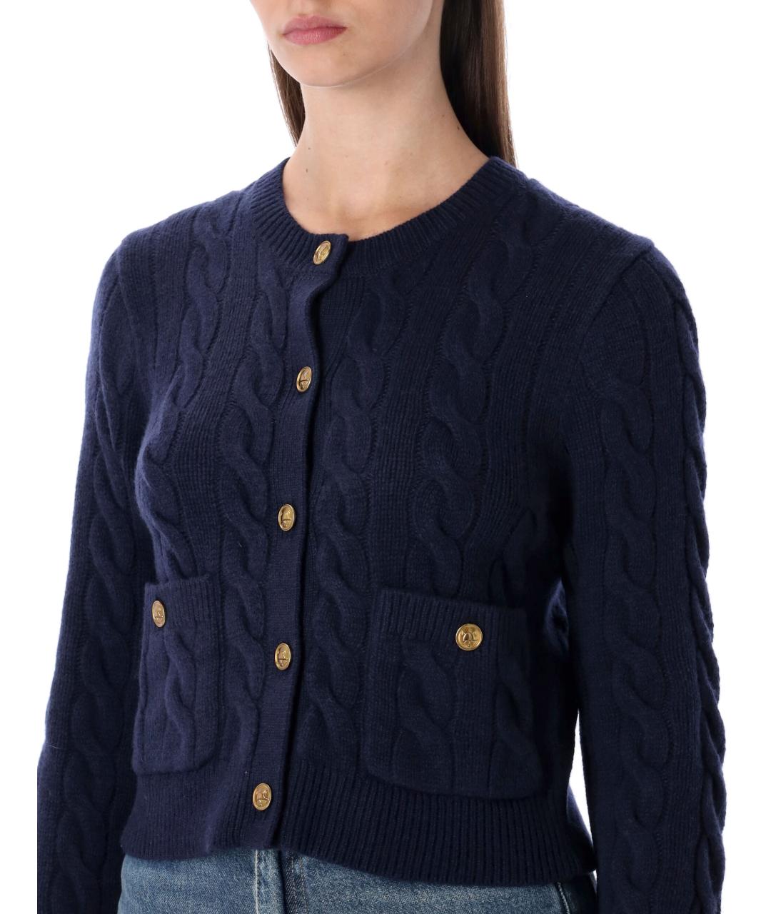 POLO RALPH LAUREN Темно-синий шерстяной кардиган, фото 3
