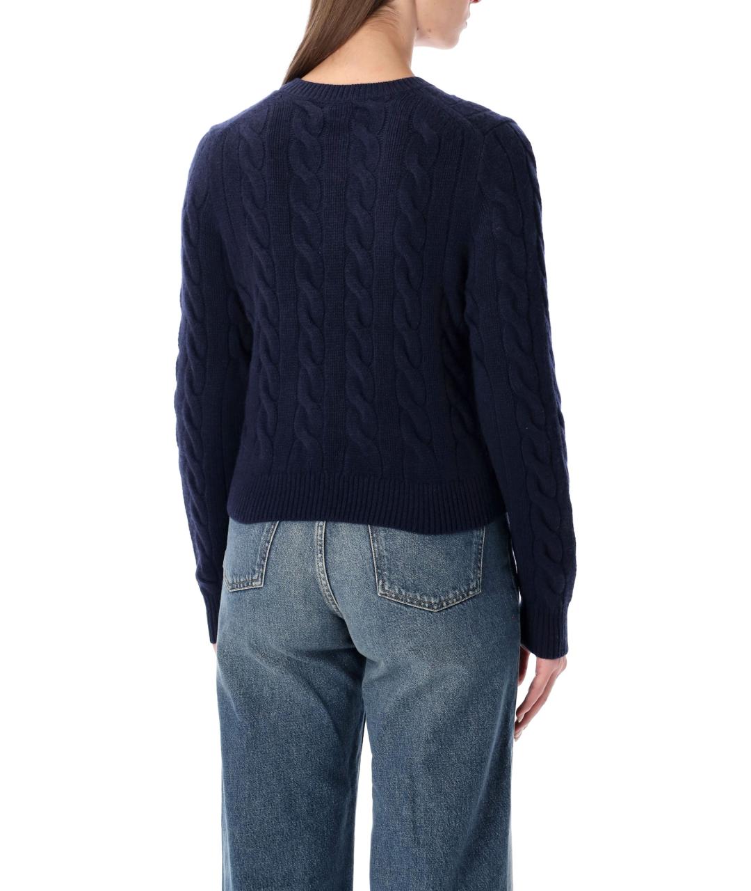 POLO RALPH LAUREN Темно-синий шерстяной кардиган, фото 2