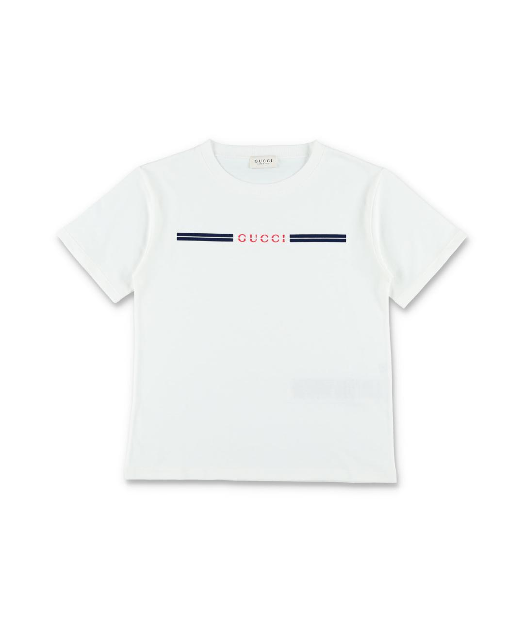 GUCCI Белый хлопковый детская футболка / топ, фото 1