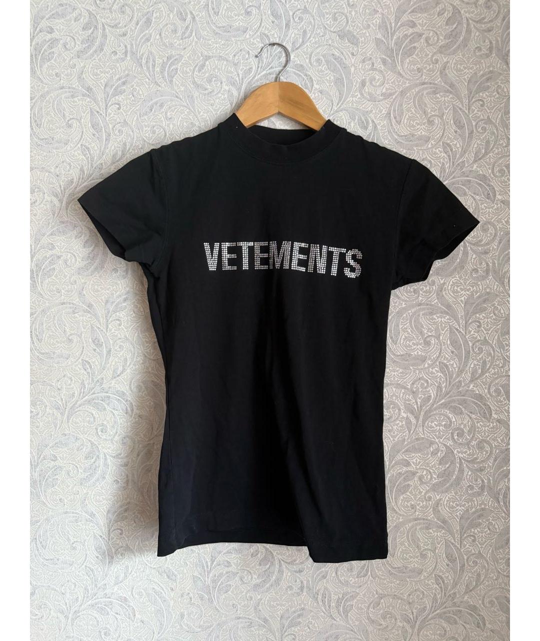 VETEMENTS Черная футболка, фото 4
