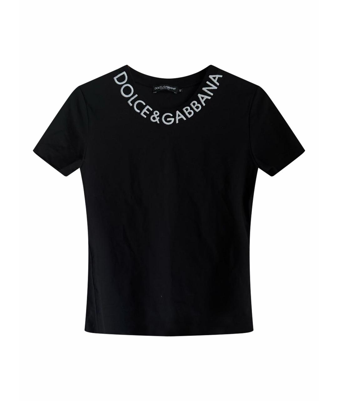 DOLCE&GABBANA Черная хлопковая футболка, фото 1