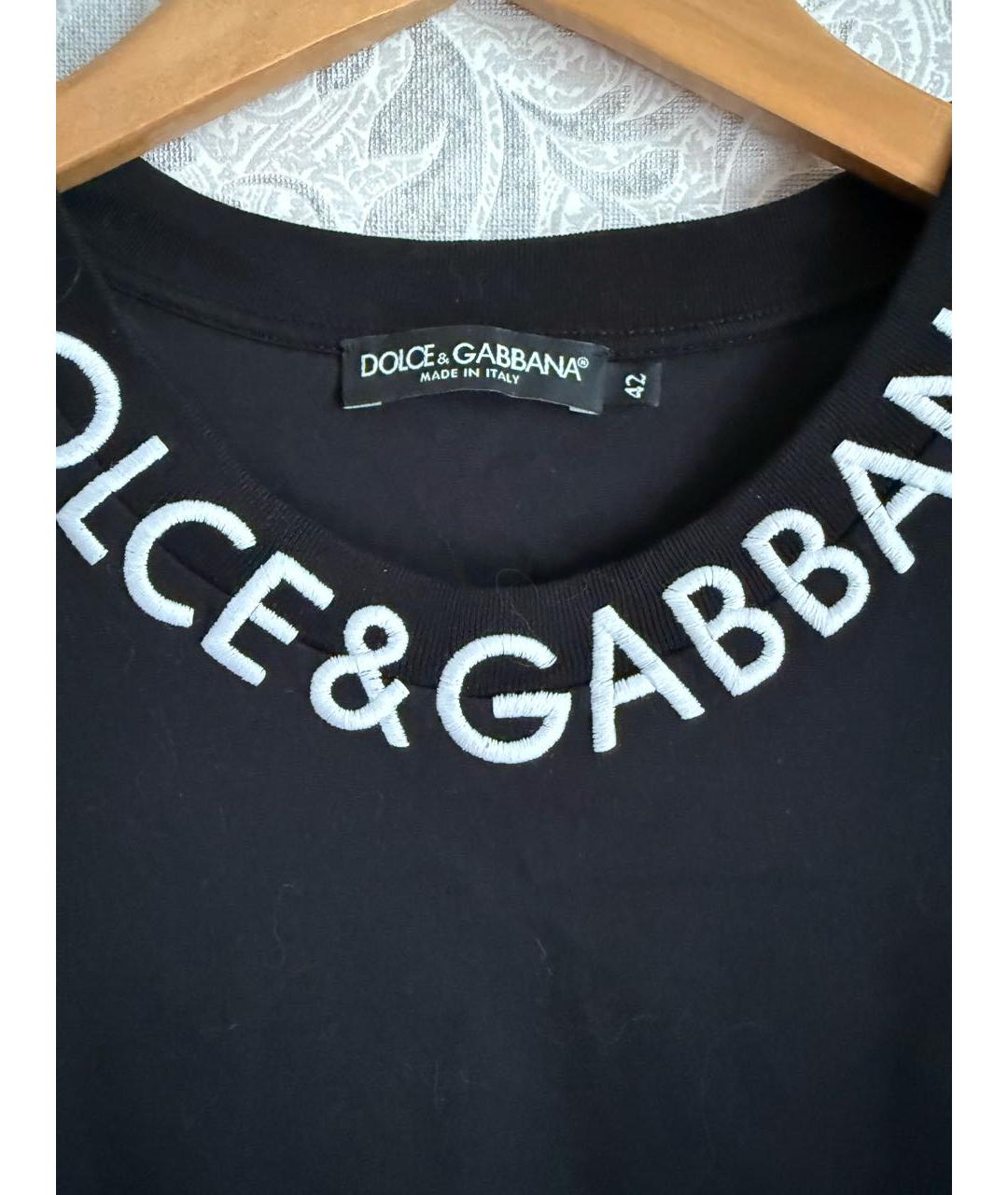DOLCE&GABBANA Черная хлопковая футболка, фото 3