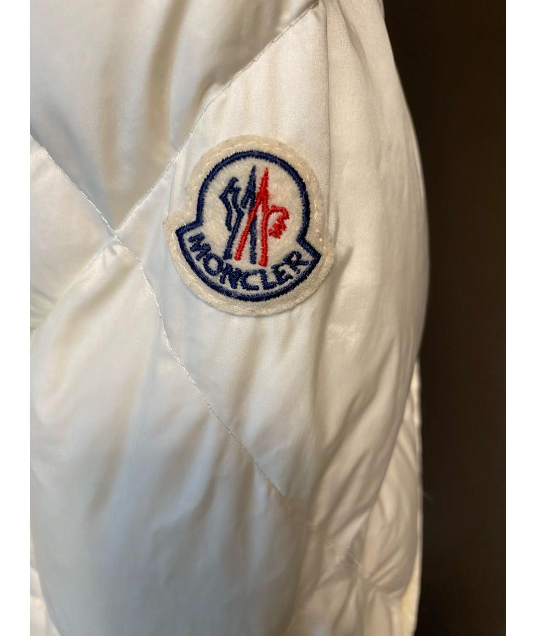 MONCLER Белый нейлоновый пуховик, фото 3