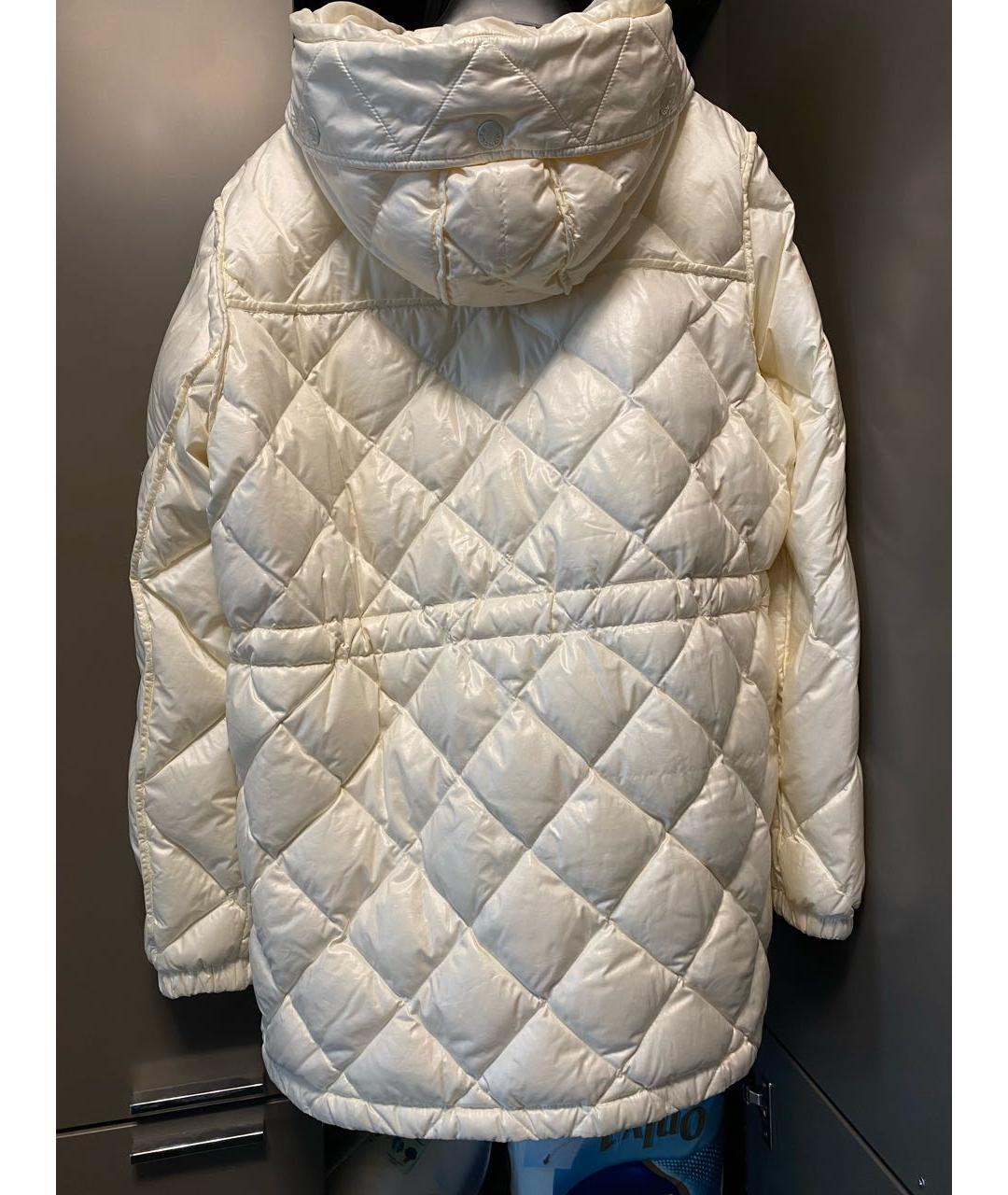 MONCLER Белый нейлоновый пуховик, фото 2