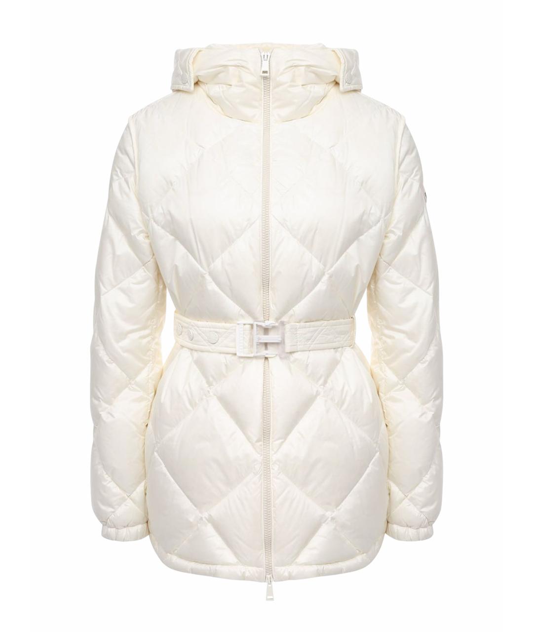 MONCLER Белый нейлоновый пуховик, фото 1