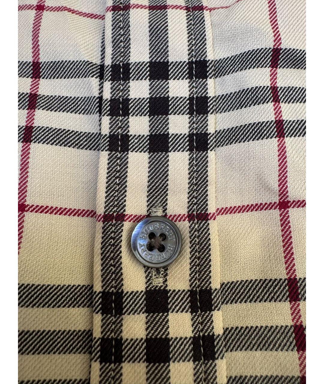 BURBERRY Бежевая хлопковая рубашка, фото 5