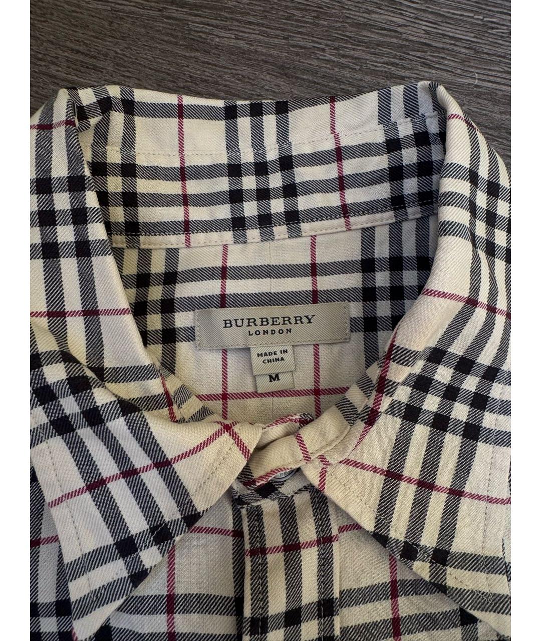 BURBERRY Бежевая хлопковая рубашка, фото 6