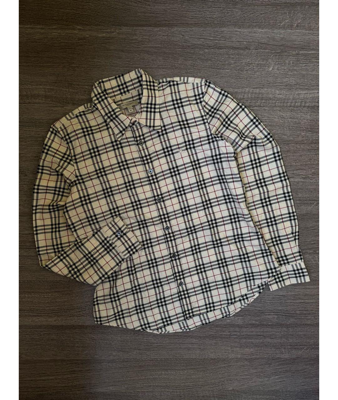 BURBERRY Бежевая хлопковая рубашка, фото 7