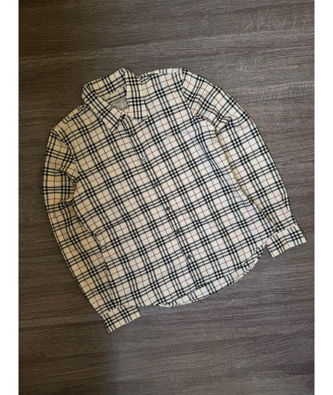 BURBERRY Бежевая хлопковая рубашка, фото 2