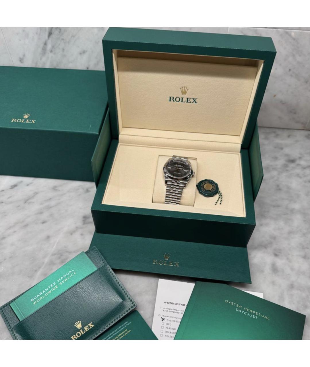 ROLEX Серебряные стальные часы, фото 4