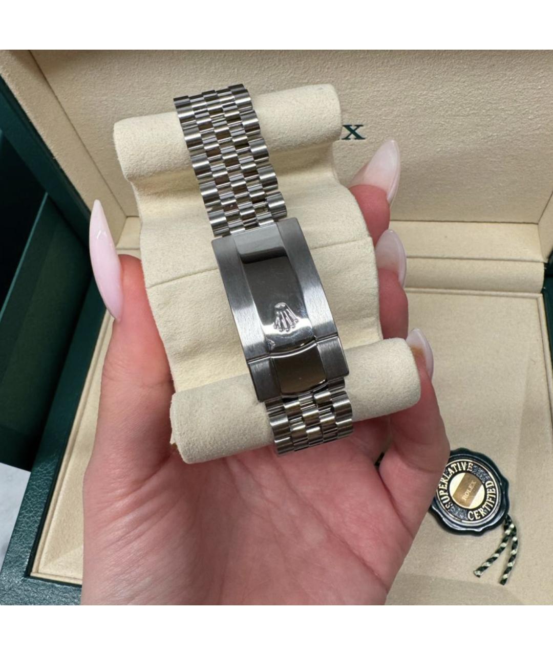 ROLEX Серебряные стальные часы, фото 3