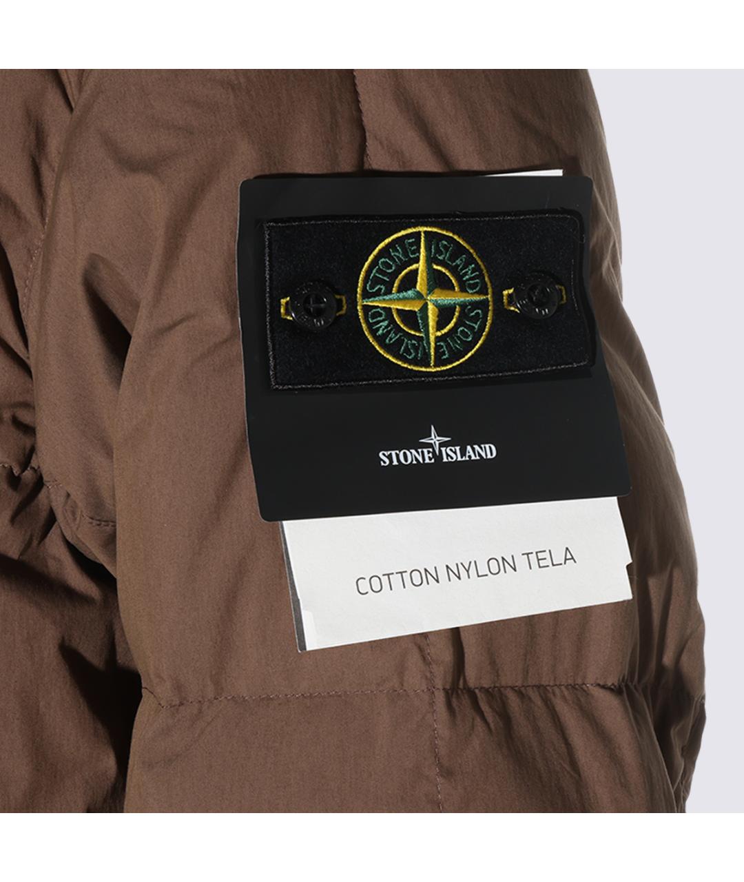 STONE ISLAND Коричневый хлопковый пуховик, фото 3