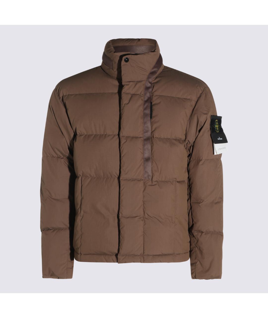 STONE ISLAND Коричневый хлопковый пуховик, фото 6