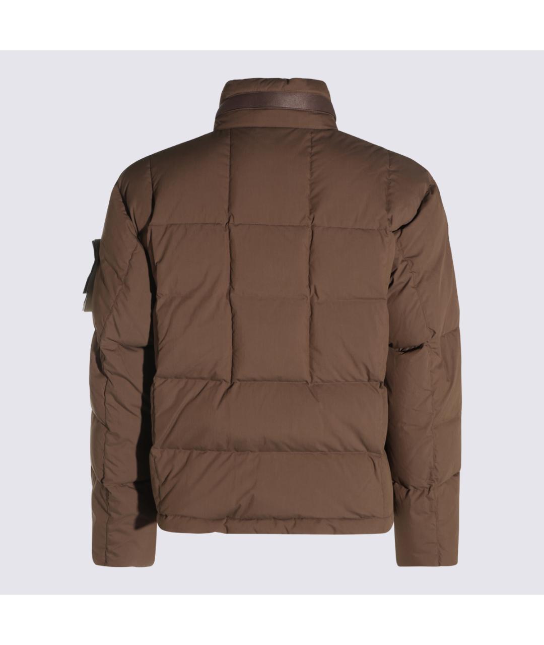 STONE ISLAND Коричневый хлопковый пуховик, фото 2
