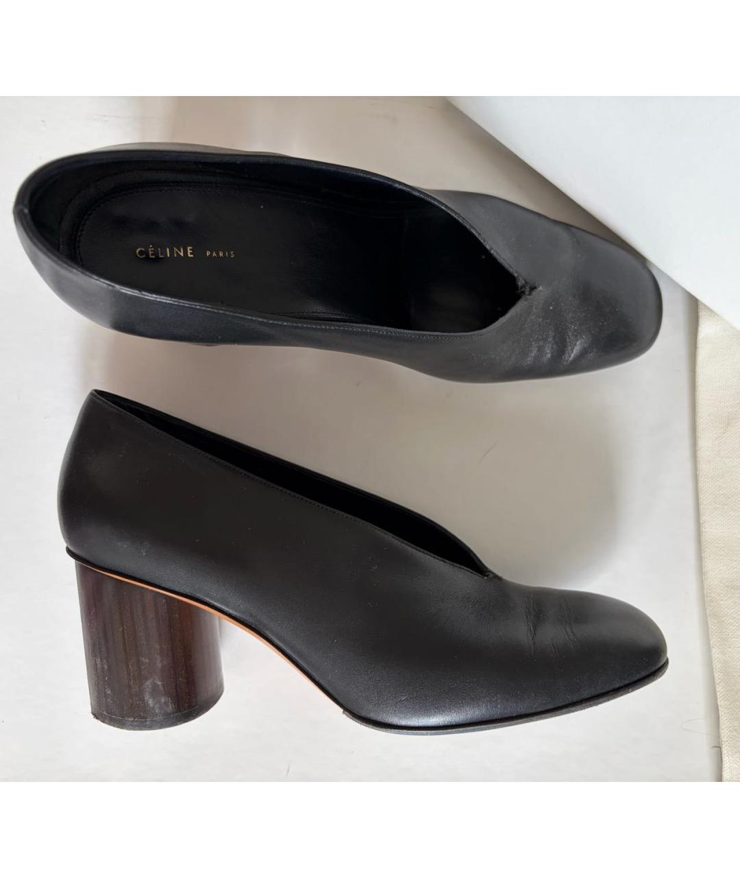 CELINE Черные кожаные туфли, фото 9