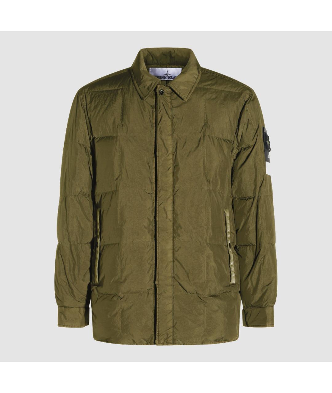 STONE ISLAND Зеленая полиамидовая куртка, фото 3
