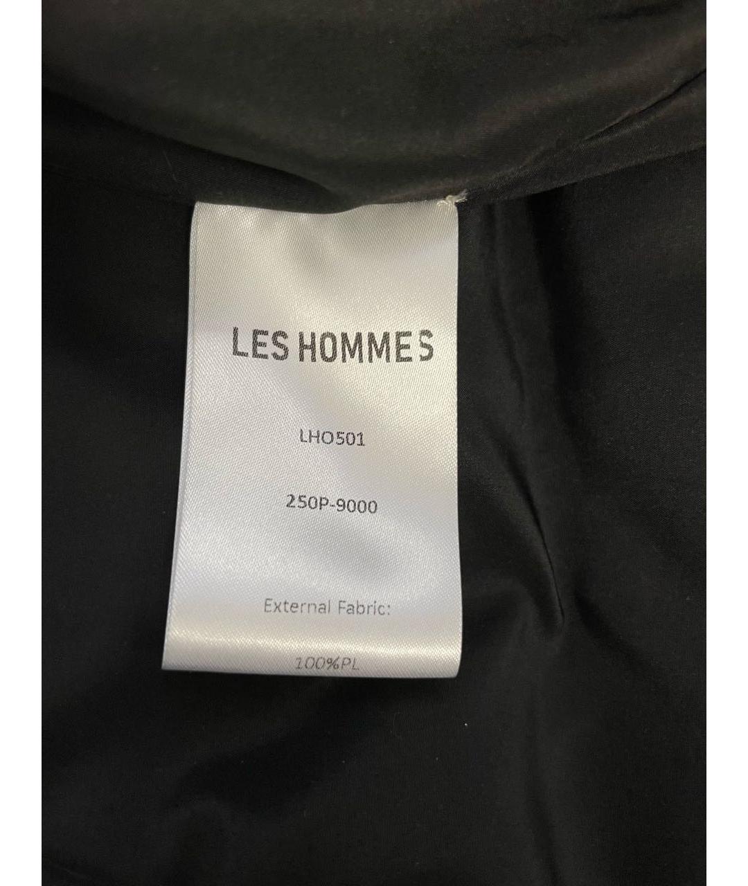 Les Hommes Черный полиамидовый пуховик, фото 7