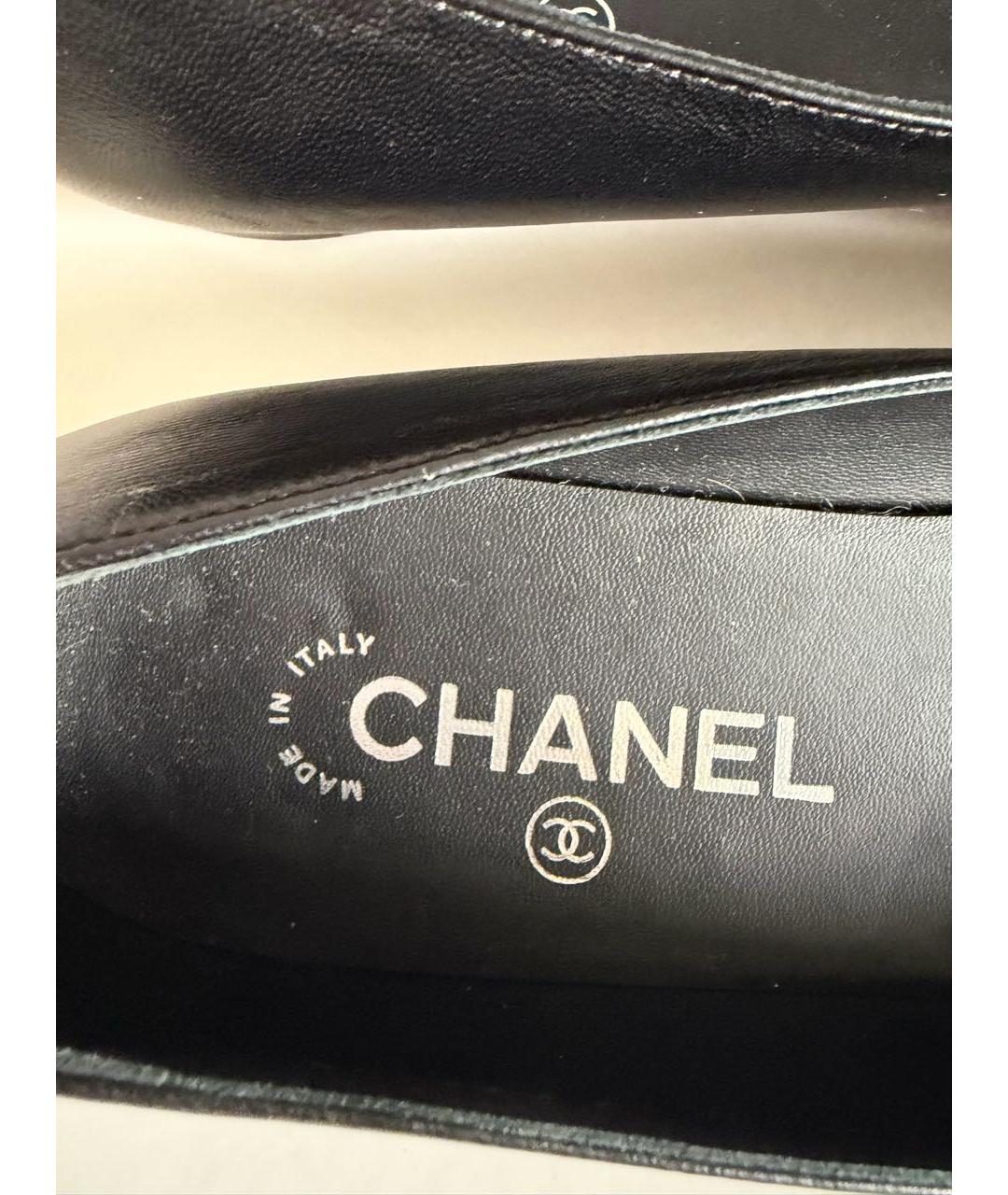 CHANEL Черные кожаные балетки, фото 7