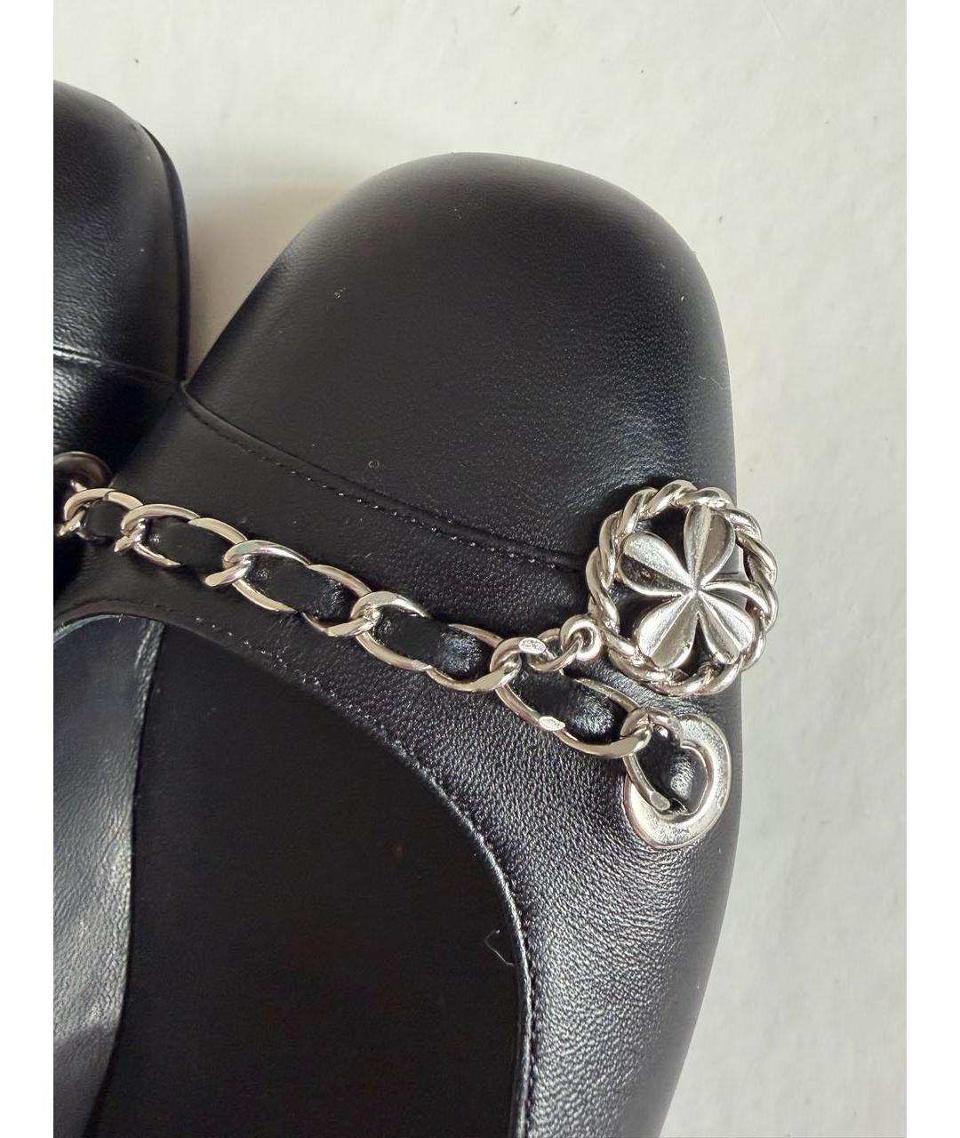 CHANEL Черные кожаные балетки, фото 3
