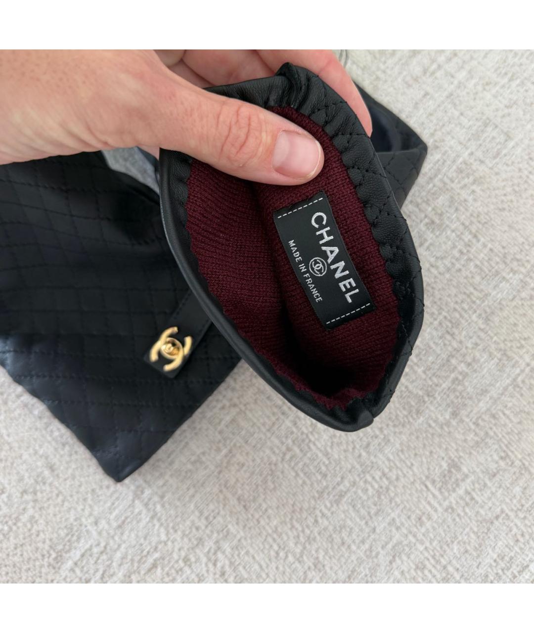 CHANEL Черные кожаные перчатки, фото 5