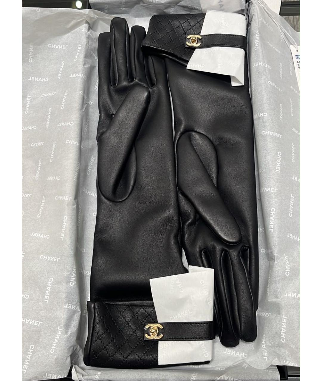 CHANEL Черные кожаные перчатки, фото 2