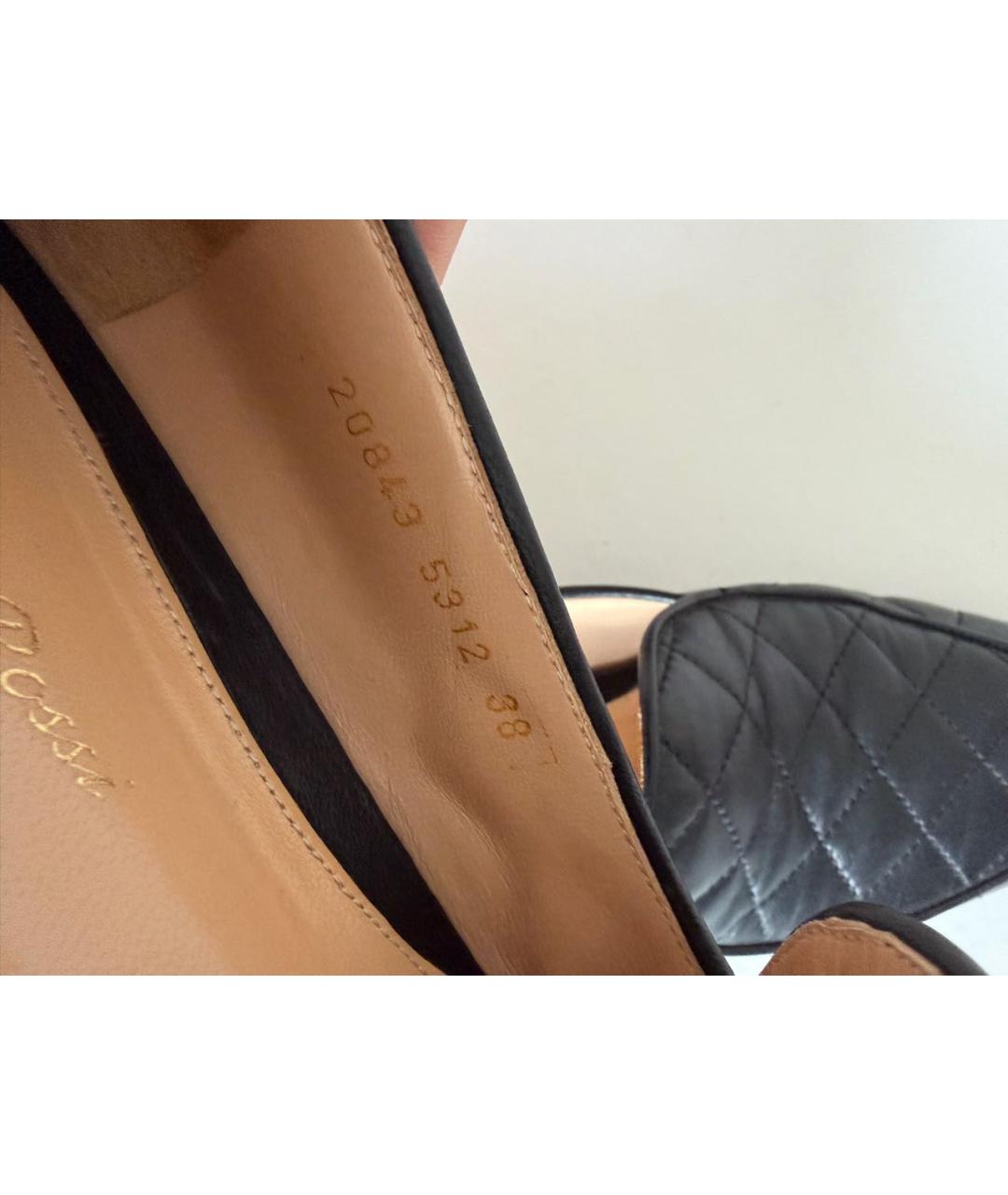 GIANVITO ROSSI Черные кожаные лоферы, фото 7