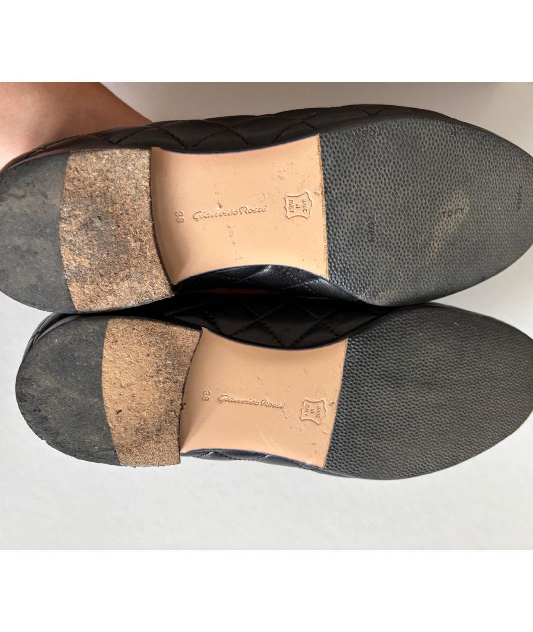 GIANVITO ROSSI Черные кожаные лоферы, фото 4