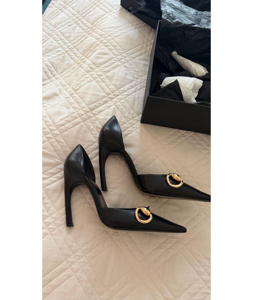 GUCCI Черные кожаные туфли, фото 9