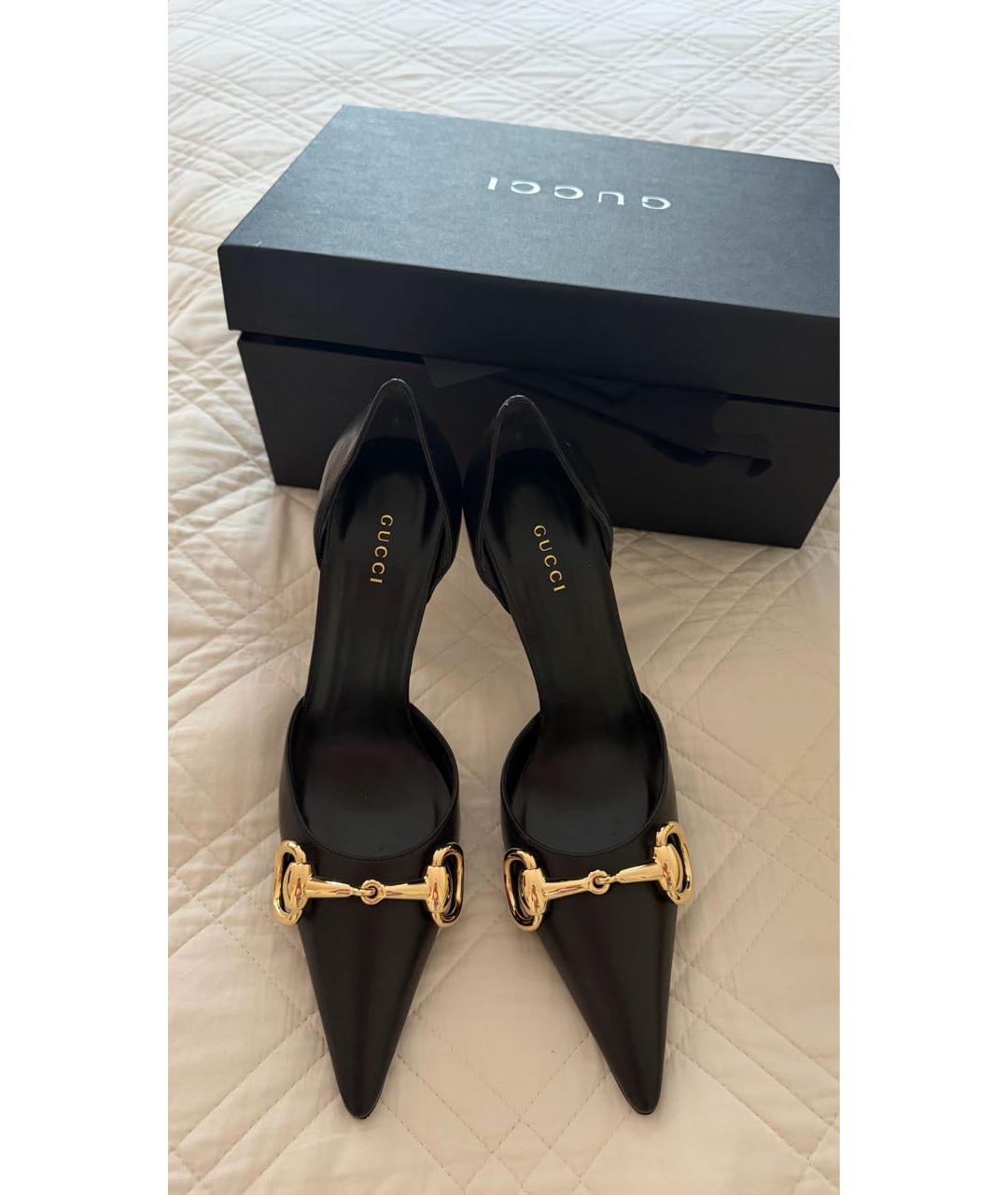 GUCCI Черные кожаные туфли, фото 4