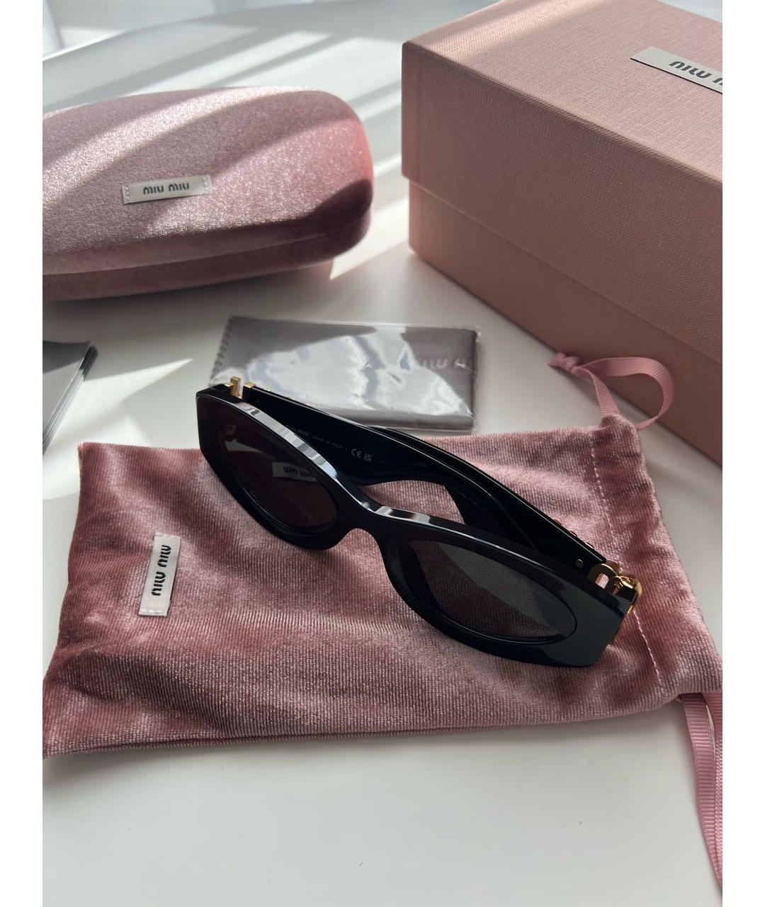 MIU MIU Черные пластиковые солнцезащитные очки, фото 8