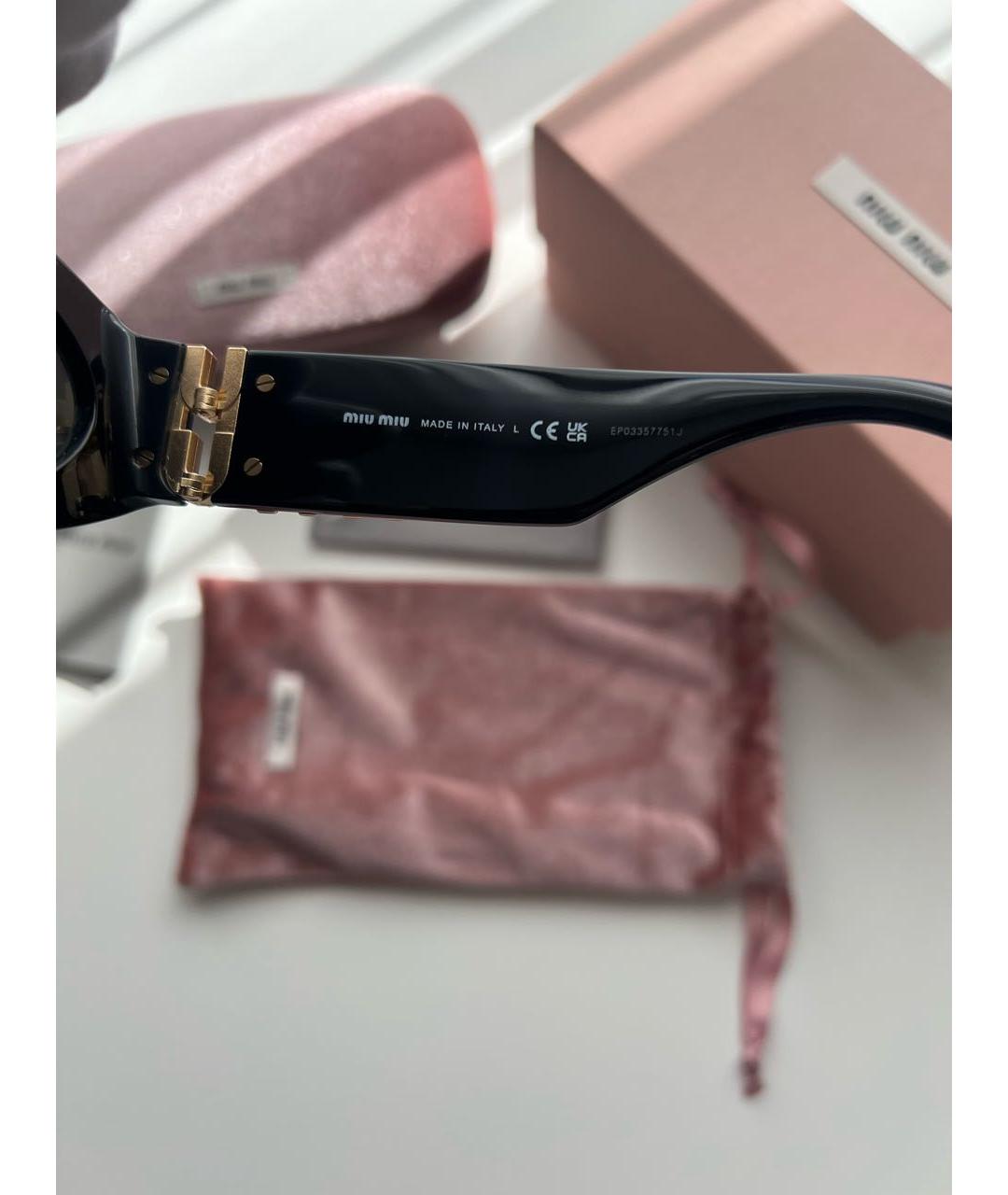 MIU MIU Черные пластиковые солнцезащитные очки, фото 6
