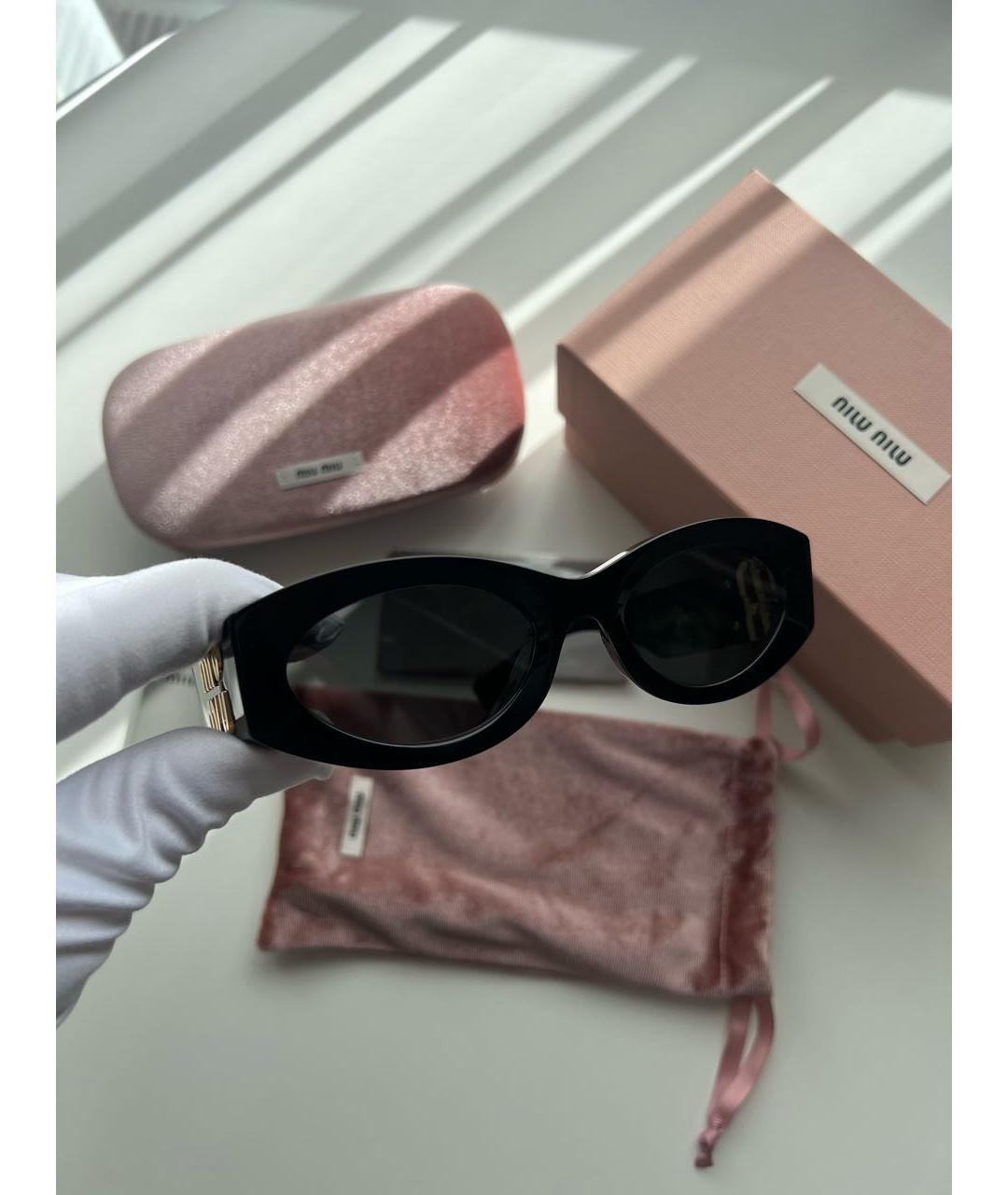 MIU MIU Черные пластиковые солнцезащитные очки, фото 7