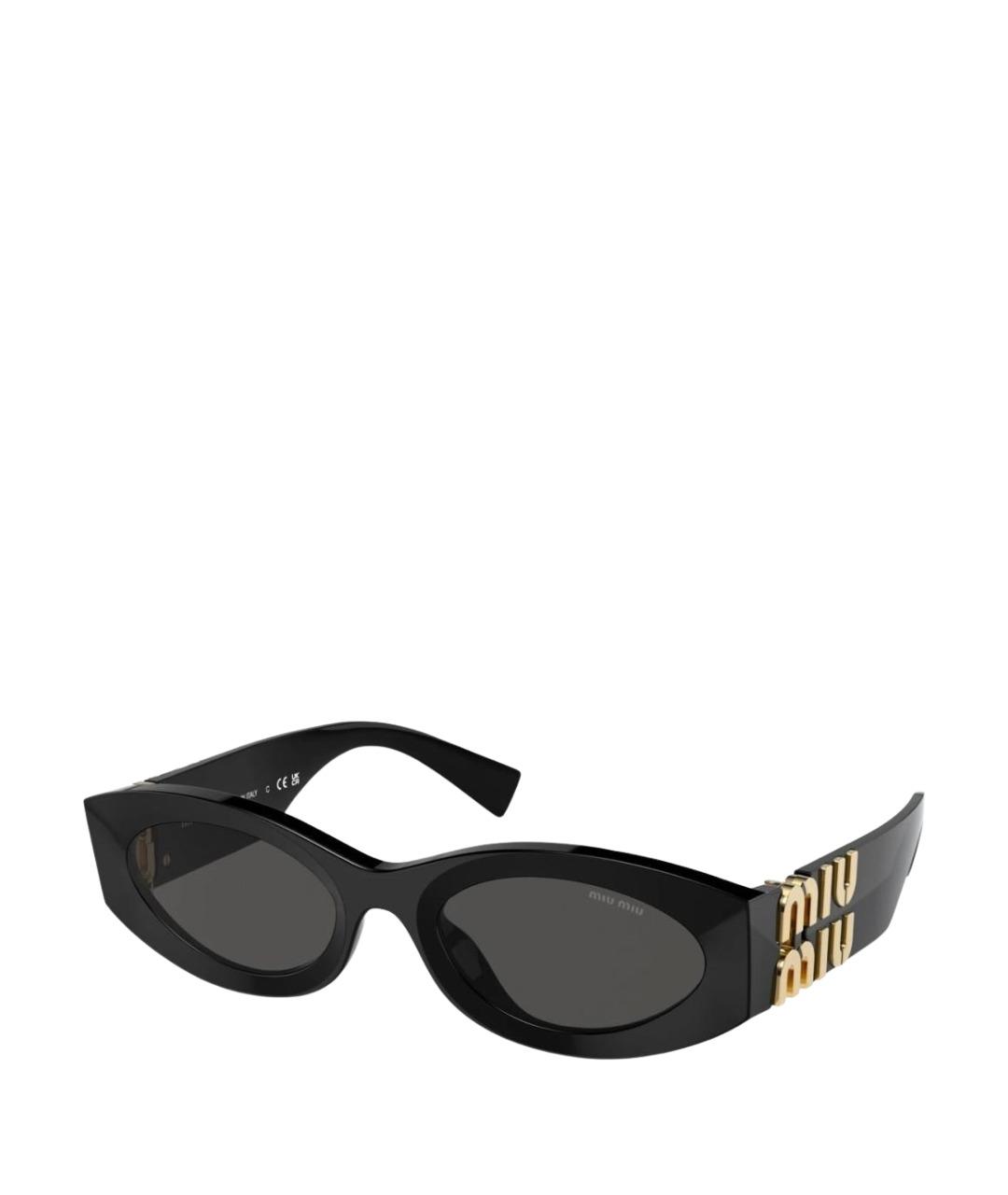 MIU MIU Черные пластиковые солнцезащитные очки, фото 1