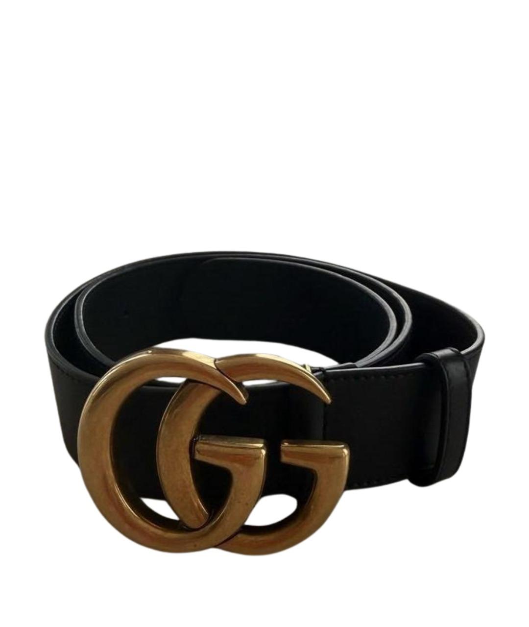 GUCCI Черный кожаный ремень, фото 1