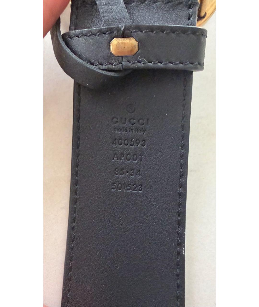 GUCCI Черный кожаный ремень, фото 3