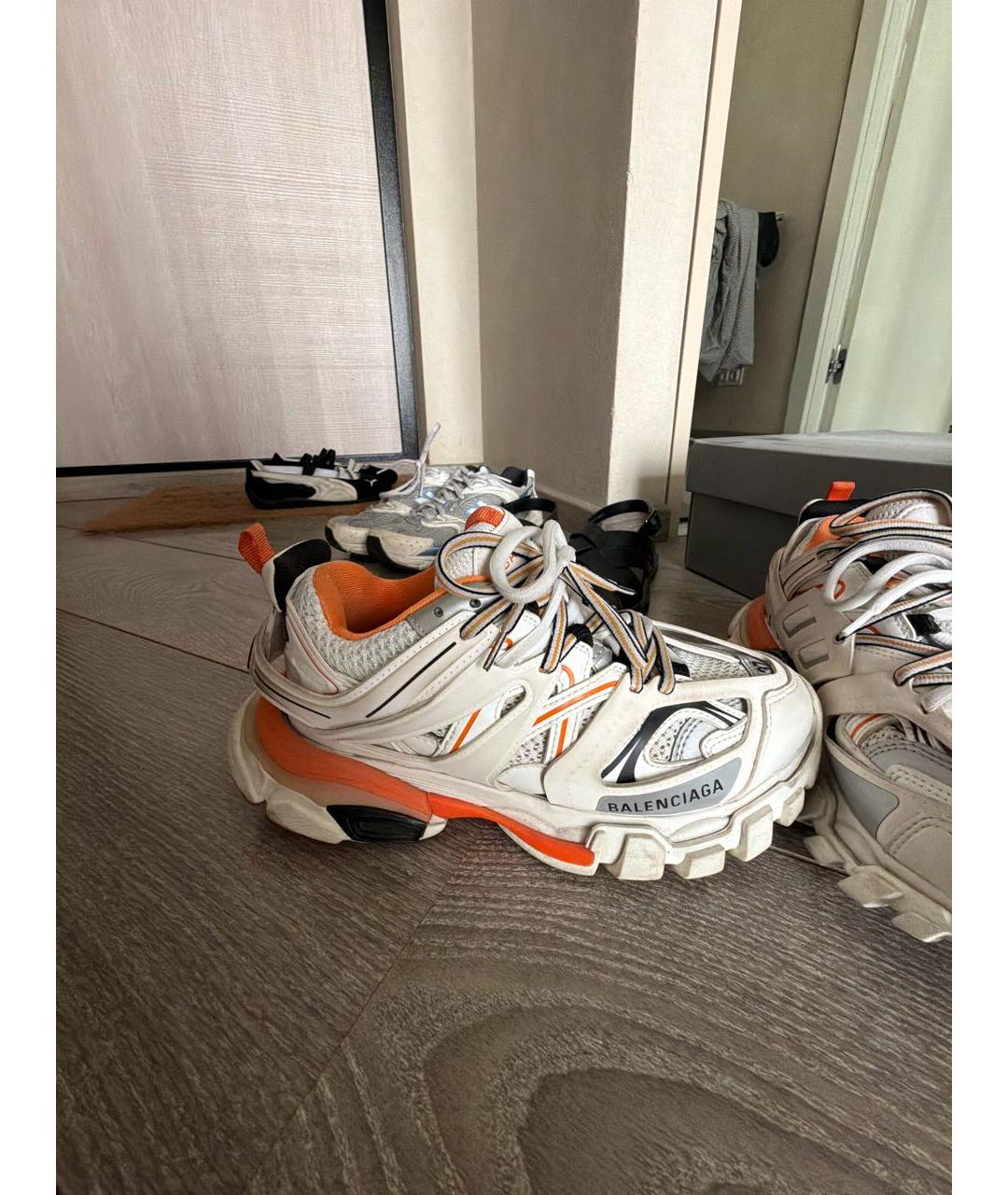 BALENCIAGA Белые кожаные кроссовки, фото 6