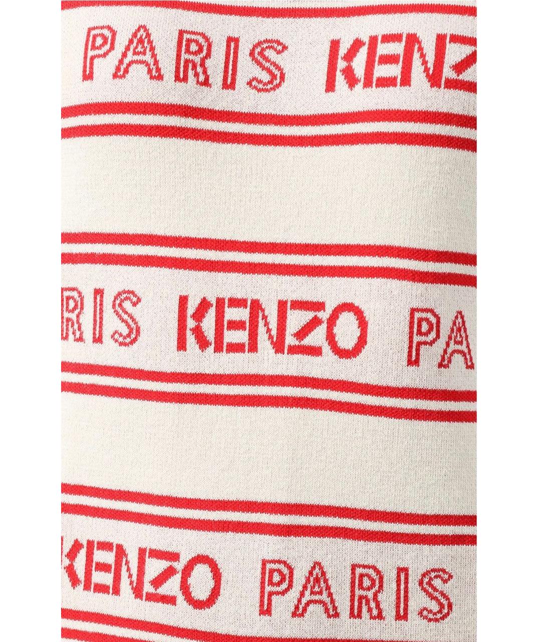 KENZO Бежевое хлопко-эластановое повседневное платье, фото 3