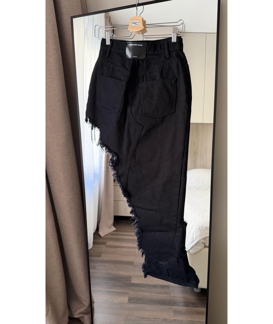 ALEXANDER WANG Черная деним юбка миди, фото 2